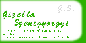 gizella szentgyorgyi business card